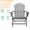 Poly Lumber Adirondack Chair Patio Chair Lawn Chair Outdoor Adirondack Chairs - LIGHT GREY