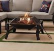 30" Square Wood Burning Fire Pit with Mesh Screen - Black