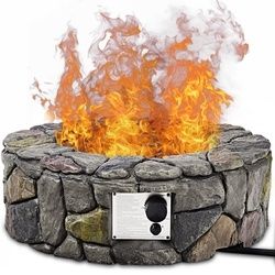 28" Propane Gas Fire Pit Outdoor Finish Lava Rocks Cover - OP3610