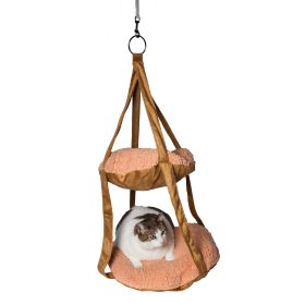 Pet Life Kittyhaus Dual-Lounger Kitty Cat Pillow Hammock Lounge - Brown