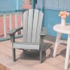 Adirondack Chair Holder HDPE Patio Chairs Weather Resistant Outdoor Chairs for Lawn; Deck; Backyard; Garden; Fire Pit; Plastic Outdoor Chairs -Gray -