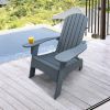 Outdoor or indoor Wood Adirondack chair with an hole to hold umbrella on the arm ; Gray - as Pic