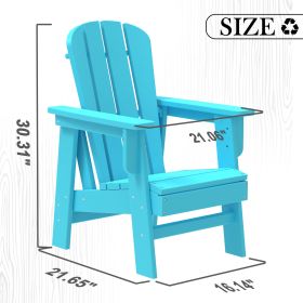 Small Size Adirondack Chair; Fire Pit Chair; Plastic Adirondack Chair Weather Resistant; Blue; 1 piece - as Pic