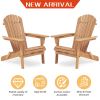 Wooden Outdoor Folding Adirondack Chair Set of 2 Wood Lounge Patio Chair for Garden; Garden; Lawn; Backyard; Deck; Pool Side; Fire Pit; Half Assembled