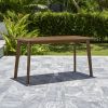 Farmhouse chic Slatted Eucalyptus Wood Patio Dining Table - as Pic