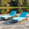 Tristan 78'Long Reclining Chaise Lounge Set with Cushions and Table - as Pic