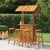 5 Piece Patio Bar Set Solid Wood Acacia - Brown