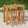 5 Piece Patio Dining Set Solid Wood Acacia - Brown