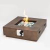 Patio Concrete Fire Pit Table Propane Fire Pit Patio Fire Pit Table-Brown - as Pic