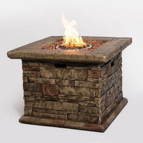 Faux Stone Propane Fire Pit Table - as Pic