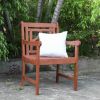 Malibu Outdoor Patio Diamond Eucalyptus Dining Armchair - as Pic