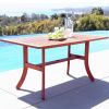 Malibu Outdoor Rectangular Dining Table with Curvy Legs - as Pic