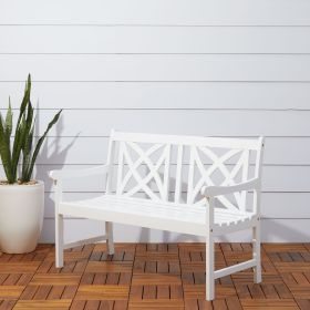 Bradley Outdoor Patio 4-foot Wood Garden Bench in White - as Pic