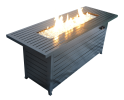 57in Outdoor Gas Propane Fire Pits Table; Aluminum; 50000BTU Firepit Fireplace Dinning Table with Lid; Fire Glass; Retangular; ETL Certification; for