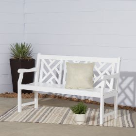 Bradley Outdoor Patio 5-foot Wood Garden Bench in White - as Pic