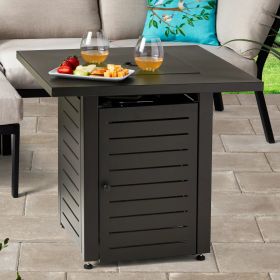 28" Square 50000 BTU Propane Fire Pit Table - black