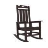 Presidential Rocking Chair HDPE Rocking Chair Fade-Resistant Porch Rocker Chair; All Weather Waterproof for Balcony/Beach/Pool Brown - as Pic