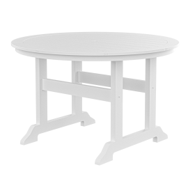 HDPE Round Dining Table; White - as Pic