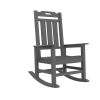 Presidential Rocking Chair HDPE Rocking Chair Fade-Resistant Porch Rocker Chair; All Weather Waterproof for Balcony/Beach/Pool Gray - as Pic