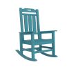 Presidential Rocking Chair HDPE Rocking Chair Fade-Resistant Porch Rocker Chair; All Weather Waterproof for Balcony/Beach/Pool ; Blue - as Pic