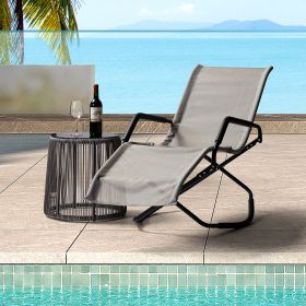 Melas Outdoor Patio 59.7&quot; Long Folding Reclining Single Chaise - as Pic