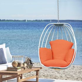 Aluminum Egg Chair; Hanging Swing Chair with Thickness Cushion for Indoor; Outdoor; Garden; Patio - Orange