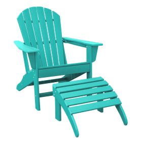 Adirondack Chair Ottoman 2 pcs Set - Turquoise