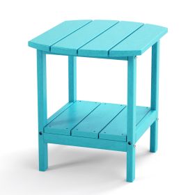 Outdoor Side Table for Adirondack Chairs;  All-Weather Resistant Humidity-Proof Waterproof Stain-Proof Accent Tables - lake blue