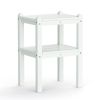 Double outdoor side table;  rectangular patio side table  in HDPE - White