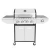 4-Burner Propane Gas Grill with Side Burner;  Stainless Steel;  Cabinet for BBQ (only for pickup) - 4-burner