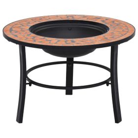 Mosaic Fire Pit Terracotta 26.8" Ceramic - Brown