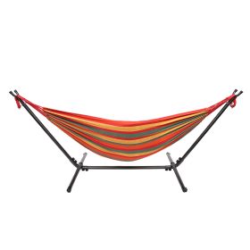 Hammock Set (Hammock Frame Red And Yellow Bar Hammock) XH - Red And Yellow Strip - Hammock Red Rope