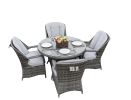 Direct Wicker Marianna Patio Wicker 5 Piece Round Dining Set - Gray