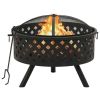 Fire Pit with Poker 26.8" XXL Steel - Black