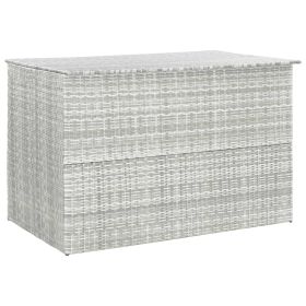 Patio Storage Box Light Gray 59.1"x39.4"x39.4" Poly Rattan - Grey