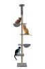 Roypet Upgraded Stable Adjustable 87"-116"Tall Cat Climbing Tree with Perches with Fixing Tool - Grey