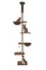 Roypet Upgraded Stable Adjustable 87"-116"Tall Cat Climbing Tree with Perches with Fixing Tool - coffe