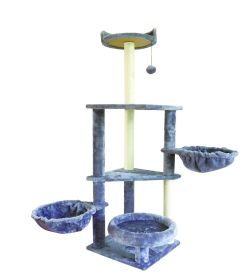 WIKI 006G Cat Tree With Jute-Covered Scratching Posts, Grey - Grey