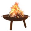 Fire Pit 35.8"x32.1"x15.7" Steel - Brown