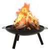 Fire Pit 27.6"x23.2"x11" Steel - Black