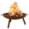 Fire Pit 27.6"x23.2"x11" Steel - Brown