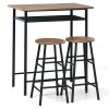 3 Pieces Bar Table Modern Counter Height Dining Set Table - As pic show - Style A