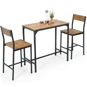 3 Pieces Bar Table Modern Counter Height Dining Set Table - As pic show - Style B