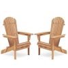 Wooden Outdoor Folding Chair Set of 2 Wood Lounge Patio Chair for Garden; Garden; Lawn; Backyard; Deck; Pool Side; Fire Pit; Half Assembled; - as pict