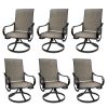 MEOOEM Patio Textilene Swivel Chairs 6PCS Outdoor Dining Chairs with Mesh Fabric Weather Resistant Furniture for Garden Backyard - Metal