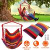 Hammock Hanging Chair Canvas Porch Patio Swing Seat Portable Camping Rope Seat - Red