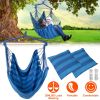 Hammock Hanging Chair Canvas Porch Patio Swing Seat Portable Camping Rope Seat - Blue