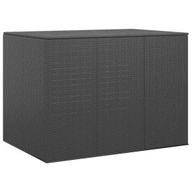 Patio Cushion Box PE Rattan Black - Black