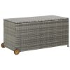 Patio Storage Box Light Gray 47.2"x25.6"x24" Poly Rattan - Grey