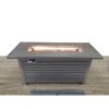 Living Source International 24" H x 54" W Steel Outdoor Fire Pit Table with Lid (Grey) - 1